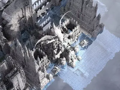 Alien Ancient Cthulhu Hydra and Dagon Temple Kit bash 3D model