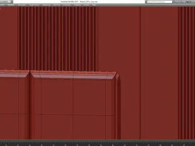 Headboard 3d model wall with door Low-poly 3D model