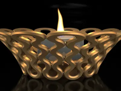 TEALIGHT HOLDER SOFT LINES 3D print model