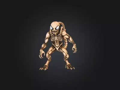 Alien Predator Low-poly 3D model