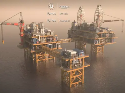 oil platform 3D model