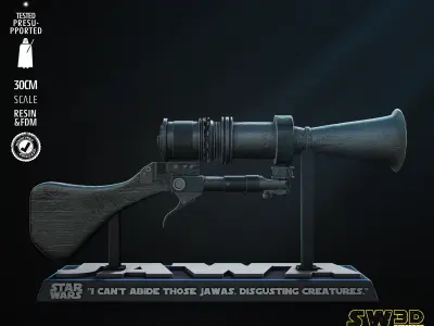 STAR WARS Jawa Blaster Sculpture Tested for 3D printing 3D print model