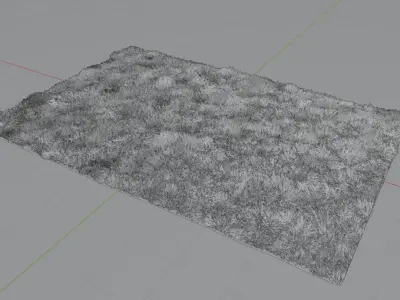 Fluffy floor rug carpet 3D model