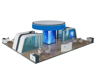 17x14 meter Exhibition Booth 3D model