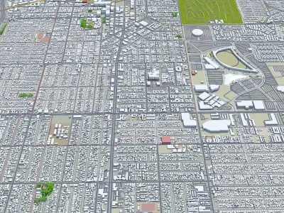 Inglewood California USA Low-poly 3D model