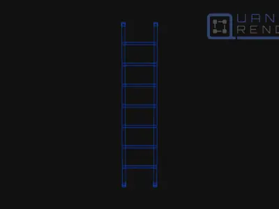 Outdoor Ladder 001 Low-poly 3D model