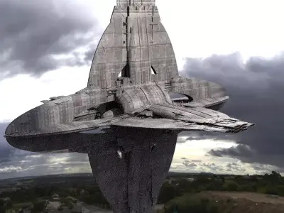 Floating Angel monolith Sci-fi Base 8  3D model