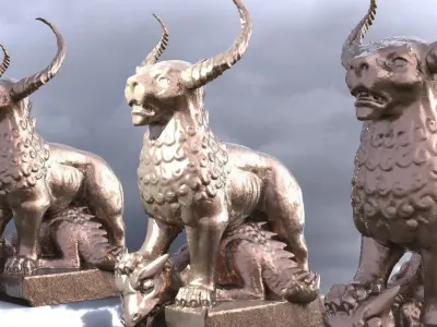 Babylonian Animal statue 2 3D model