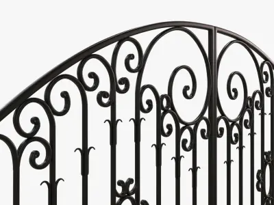 Gate-7 ornate wrought iron gate 3D model