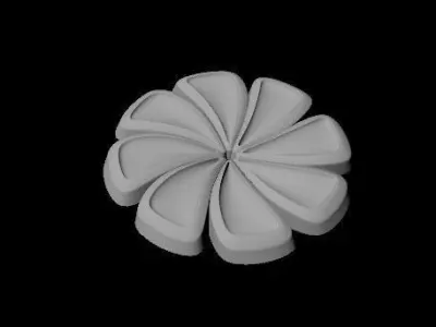 3 rosette star 3D model