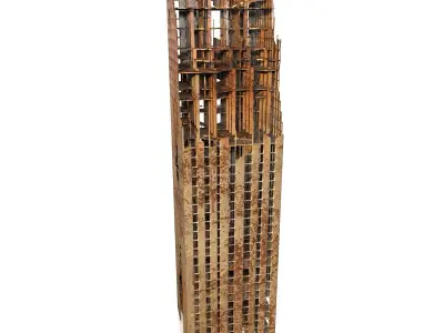 Skyscrapers in ruins 3D model