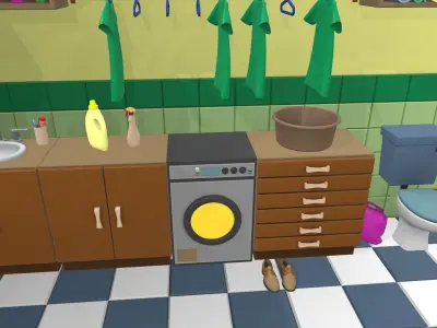 Isometric cartoon bathroom 05 3D model