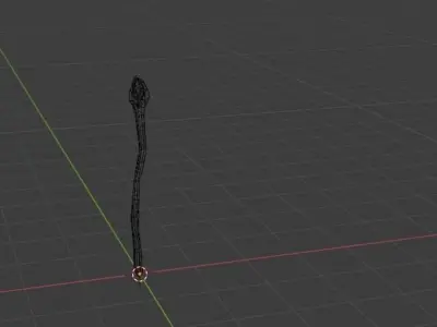 Stylized Wizard Wooden Staff Of Light Low-poly 3D model