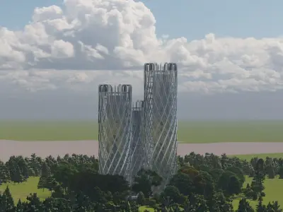 Buildings of the future lumion10 Low-poly 3D model