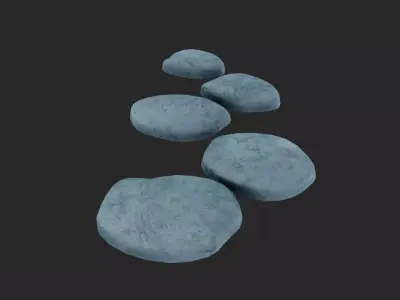 Stylized Floating Stepping Stone Low-poly 3D model