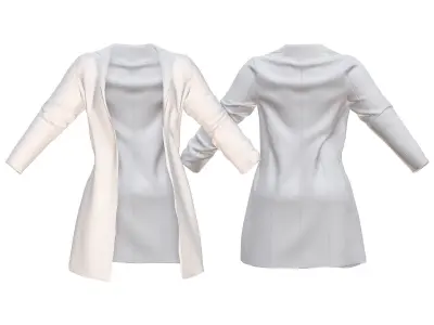 Women Full Scientist Lab Outfit Low-poly 3D model