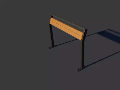 Japanese outdoor leaning bar 3D model