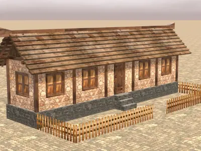 Stylized Low Poly Medieval House Assets for Fantasy Worlds Low-poly 3D model