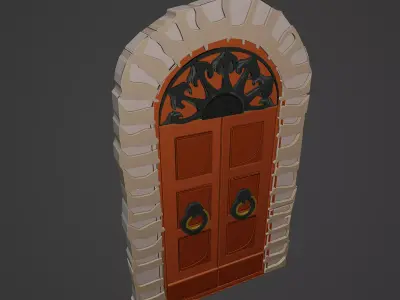 Medieval Door Low-poly 3D model 24