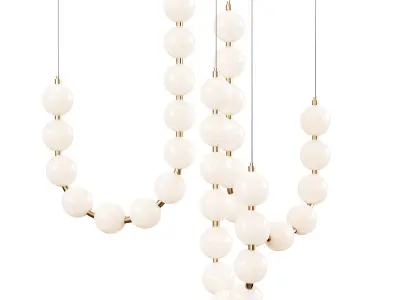 Glass Pearl Necklace Chandelier 3D model