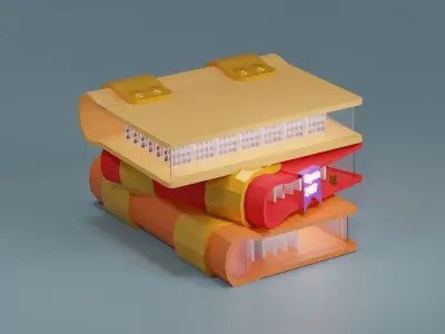 Miniature Library 3D blender  3D model