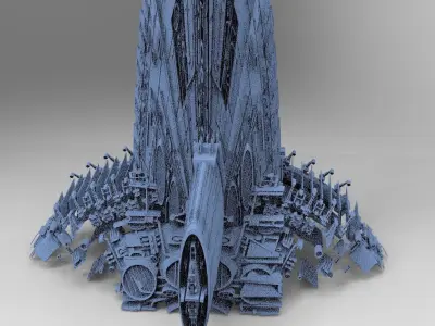 Sci-Fi City dystopia City Ruin Tech 5 3D model