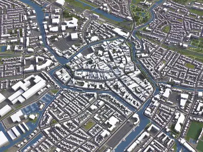 Sneek - 3D City Model Low-poly 3D model