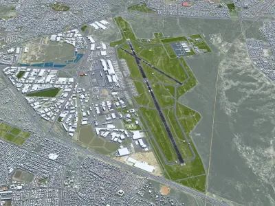 Cape Town Airport 15km Low-poly 3D model