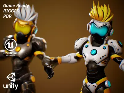 Stylized Sci-Fi Boy Game Ready Character Low-poly 3D model