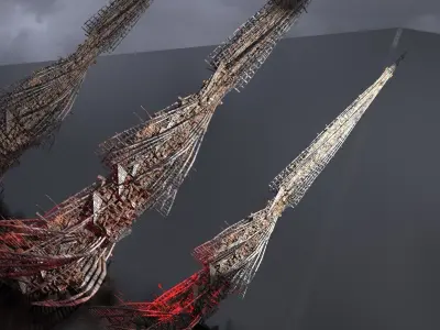 Apocolpse Modern Art shard Towers 3D model