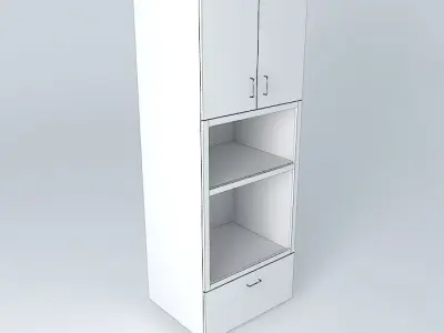 OC2D1D kitchen cabinet with shelves Free 3D model