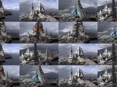 Dark Egypt Pyramid City collection 1 3D Model Pack