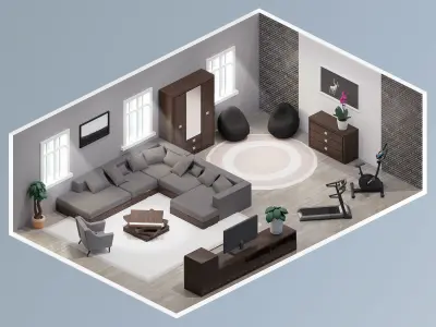 Room 30 Low-poly 3D model