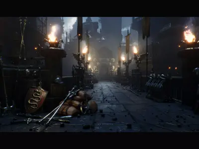 Dark Fantasy Gothic Environment Kitbash Low-poly 3D model