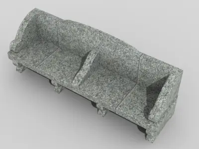 Stone bench Free 3D model
