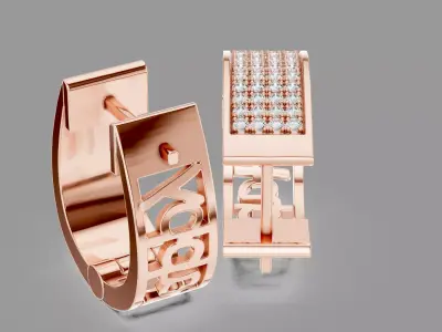 Diamond Earrings  3D print model