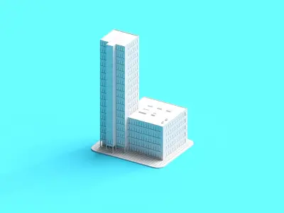 Cartoon Building 03 Low-poly 3D model