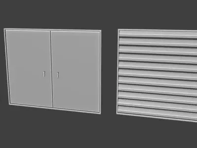 3 High Poly Doors and Textured 3D Models Low-poly 3D model
