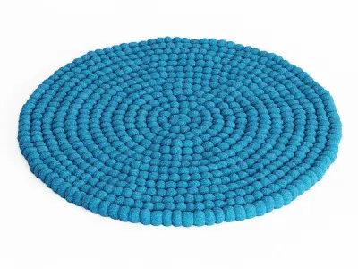 Ball of wool felt carpet 3D model