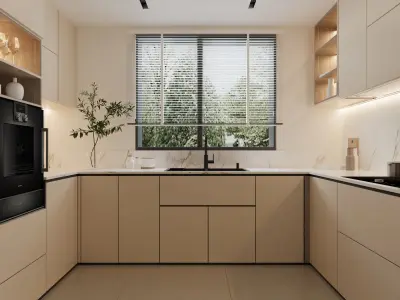 Modern High End Villa  Living Room Kitchen Dining Bathroom 3D model