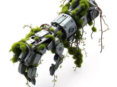 Overgrown SciFi Robot Arm Low-poly 3D model
