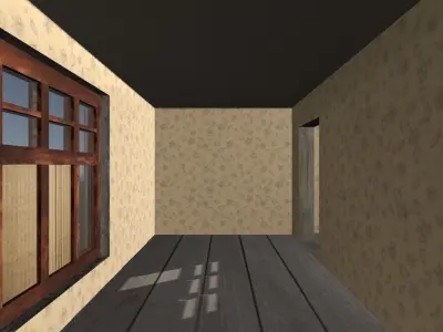 Old house 2 with interior and exterior 3D model Low-poly 3D model