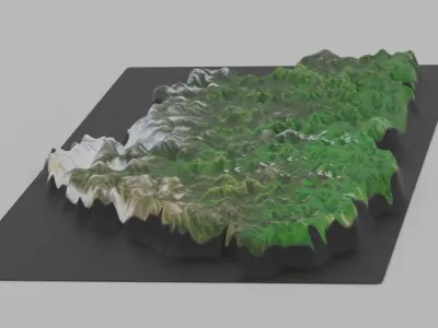 Bhutan Map Country Low-poly 3D model