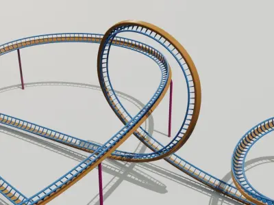 TWO Rollercoaster  3D Model Pack