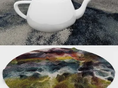 Round Rug Set 129 3D model