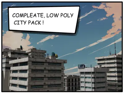 Low poly anime city pack Low-poly 3D model