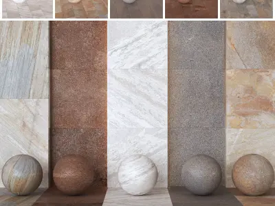 Keope Limes - Multi-Format Stone-Look Paving Tiles -Set of 19 Texture