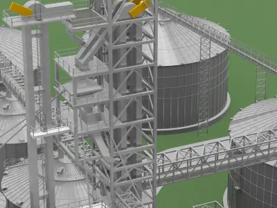 Grain Elevator Complex 3D model