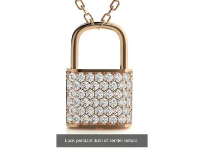 16 Love Lock Key Charm Pendant Necklace 3D Model Pack