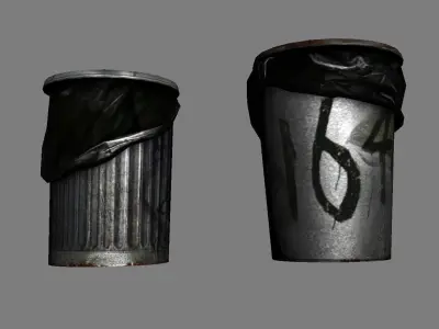 Garbage Barrels Low-poly 3D model